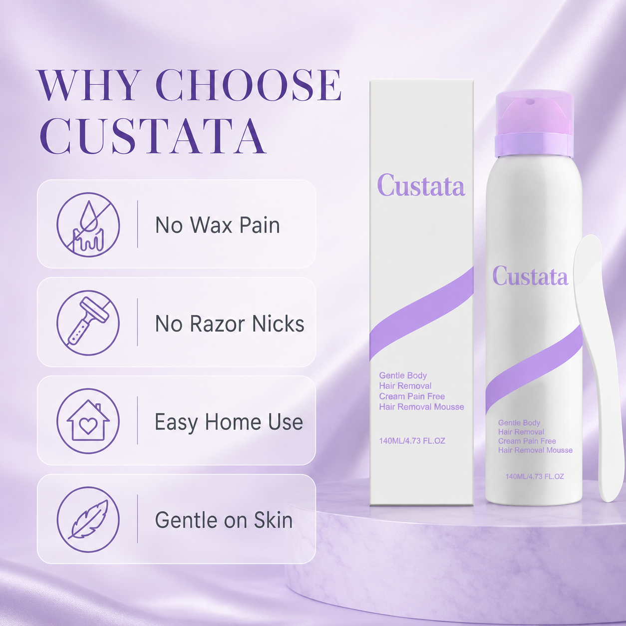 Custata Gentle Body Hair Removal Mousse – Smooth Skin in Minutes