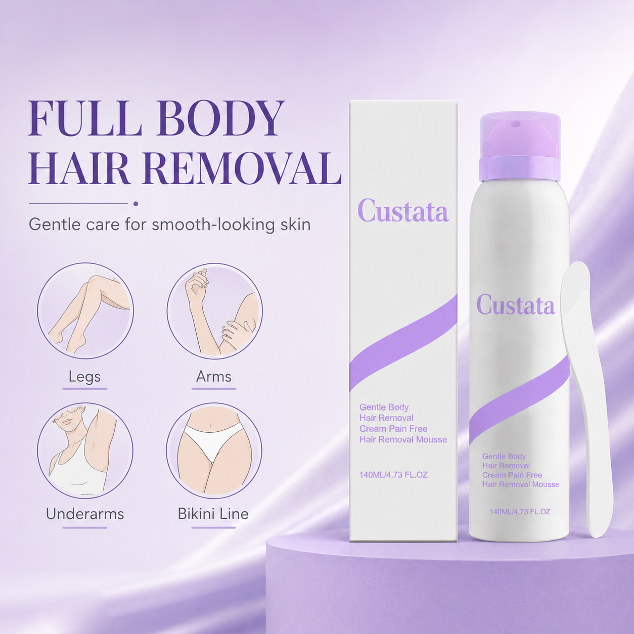 Custata Gentle Body Hair Removal Mousse – Smooth Skin in Minutes